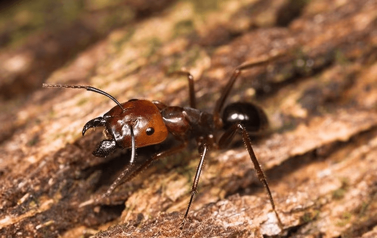 carpenter ant on a log